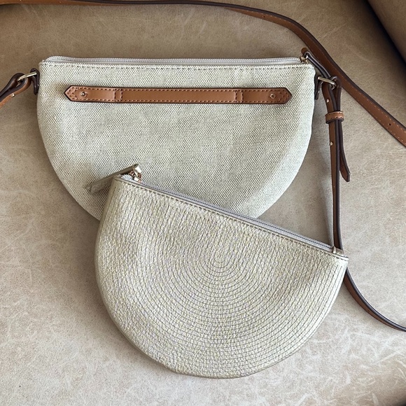 Stella & Dot Sidekick Crossbody Belt Bag Gold/Cream - Picture 8 of 16